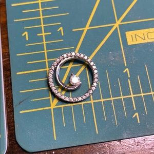 14k white gold and Diamond Necklace pendant